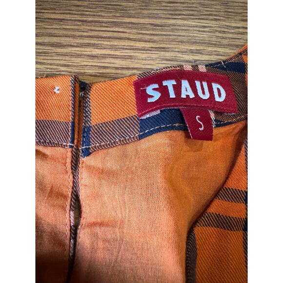 STAUD open back midi gingham Crosshill Dress size size small - Picture 8 of 12